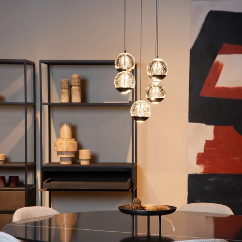 Lucide SENTUBAL - Suspension - Ø 35 cm - LED Dim. - 5x5,2W 2700K - Noir - ambiance 1